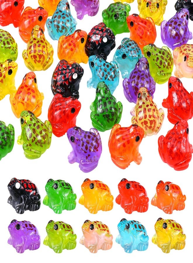 HaiFafafaing 40 Pcs Mini Resin Frogs,10 Colors Tiny Resin Frogs, Mini Toads Figurines for Moss Landscape Garden Dollhouse DIY Terrarium Craft Decor - Image 1