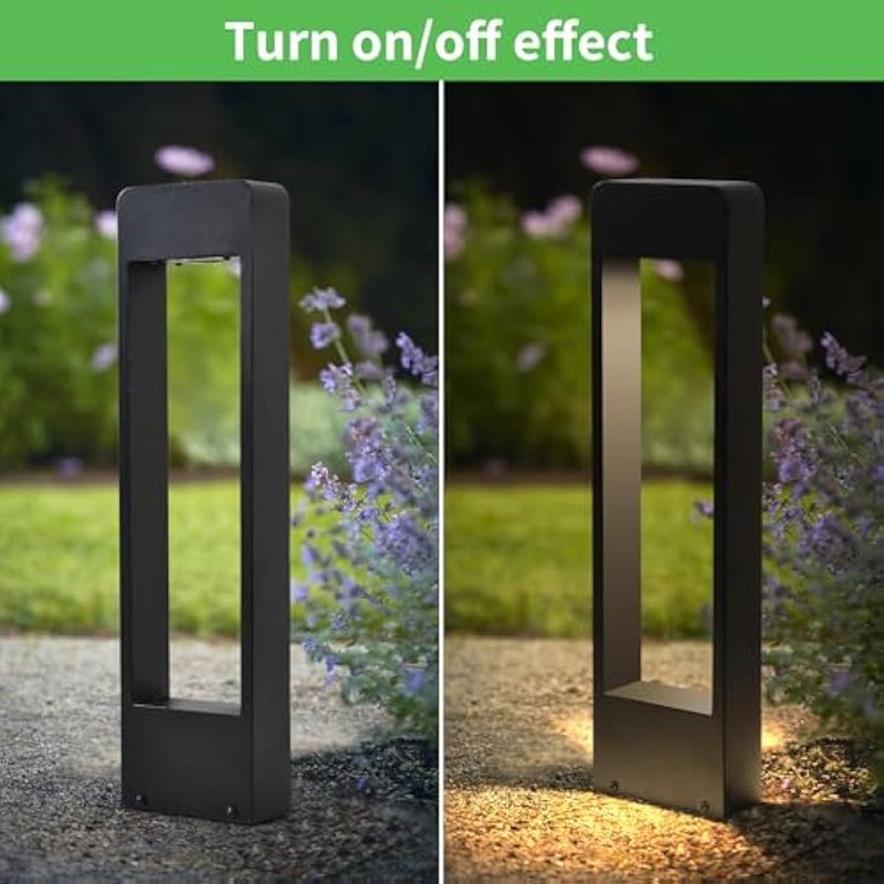 V.nice Outdoor LED Bollard Light, Modern Square Landscape Pathway Light for Garden Lawn Walkway Driveway, IP65 Waterproof Aluminum Pillar Lamp, Soft Down Lighting for Yard Patio Decoration - Image 4