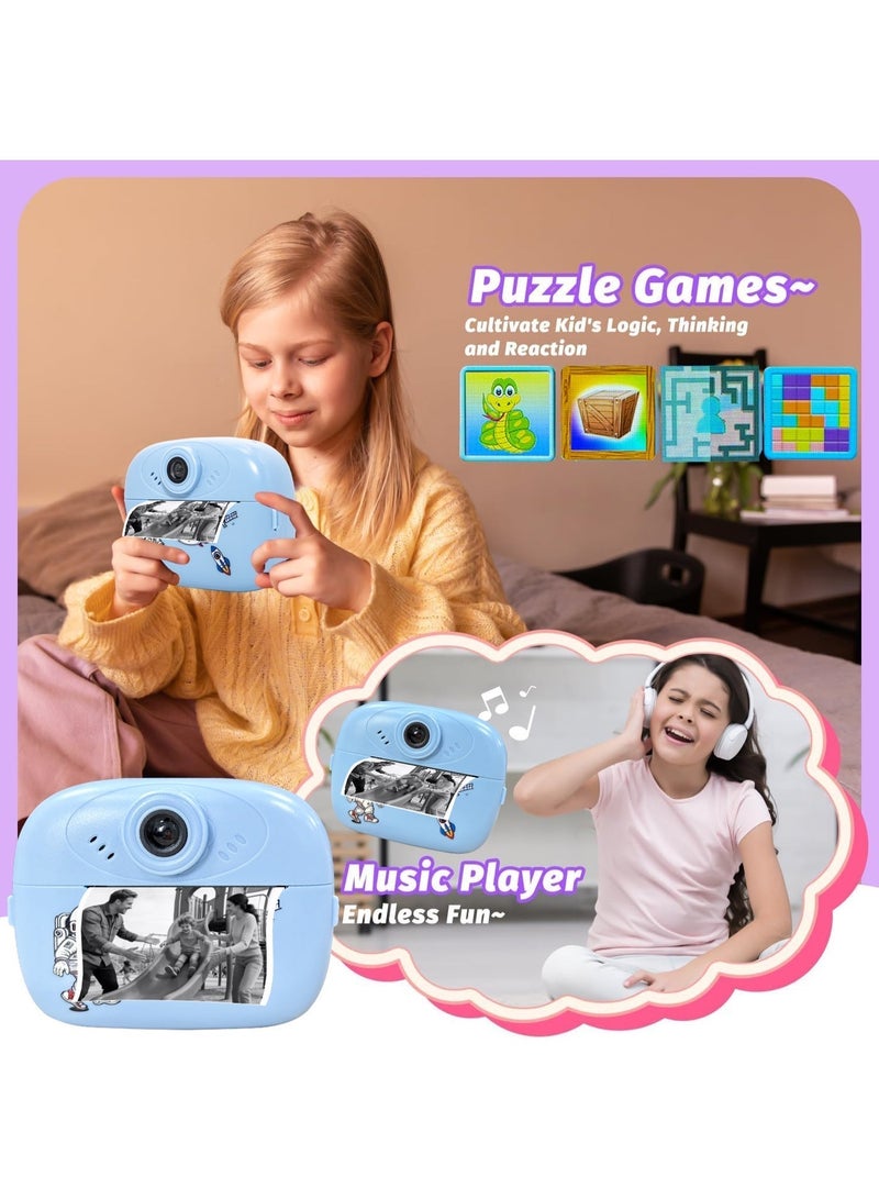 2.4-inch HD instant print kids' camera, pink digital camera, the perfect birthday gift for children aged 3 and up. - Image 3
