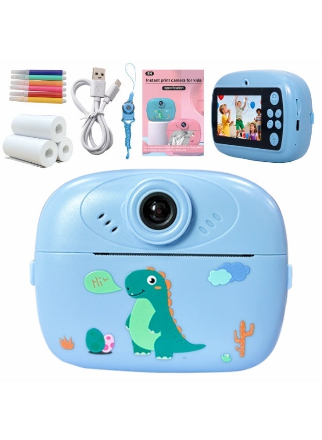 2.4-inch HD instant print kids' camera, pink digital camera, the perfect birthday gift for children aged 3 and up. - Image 1