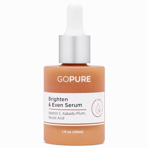 goPure Actives Vitamin C Serum - Brightening Serum with Vitamin C and Ferulic Acid, Face Moisturizing and Anti-Aging Benefits, Improves Skin Discoloration and Visibly Reduces Dark Spots - 1 fl oz - Image 1
