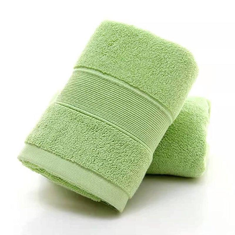 LRUUIDDE Bathroom Hand Towels 2 Set Cotton Hand Towel for Bath  Hand  Face  Kitchen  Super Soft  Highly Absorbent  Machine Washable  Size 14"" x 30"" (Green) - Image 1
