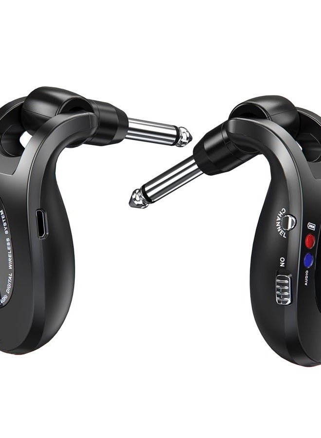 Xvive U2 Wireless Digital Transmitter/Receiver System For Guitar, Bass And Other Instruments, Rechargeable, 2.4 Ghz Black, U2-1, Rechargeable Wireless Guitar System, Mini - Image 1