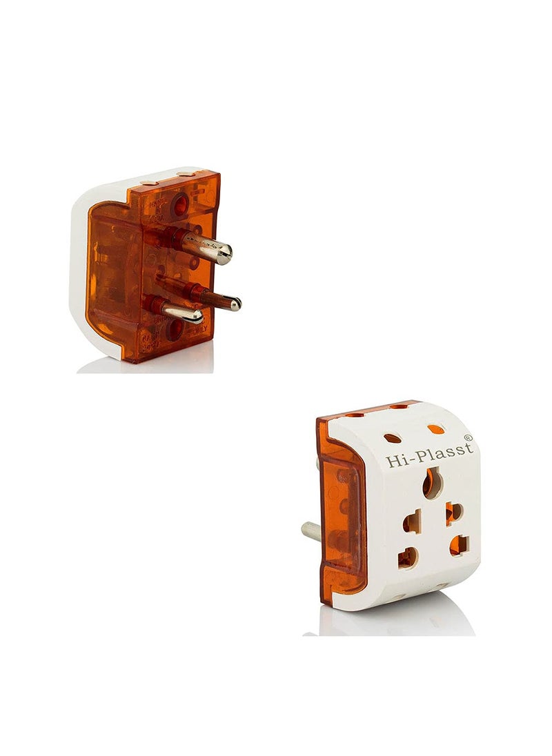 HI PLASST PINS N PLUGS HiPlasst 3pin 5Way multiplug Pack of 3 Travel Universal Adaptor Worldwide Adapter Socket Connector Three Pin Plug  - Image 5