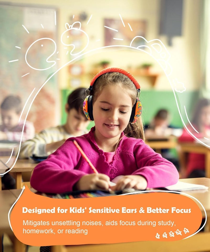 PROHEAR 032 Kids Ear Protection – Ear Muffs for Noise Reduction, 25NRR Noise Cancelling Headphones for Toddlers, Autism, Sensory Use, Hearing Protection – Orange - Image 4