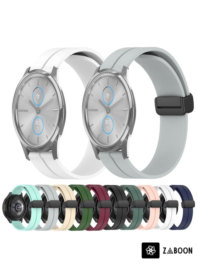 Zaboon Replacement Watch Band For Garminmove Luxe 20mm Solid Color Magnetic Clasp Silicone - Image 3