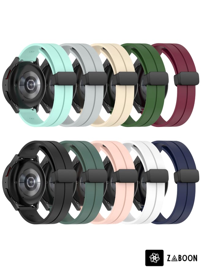 Zaboon Replacement Watch Band For Garminmove Luxe 20mm Solid Color Magnetic Clasp Silicone - Image 4