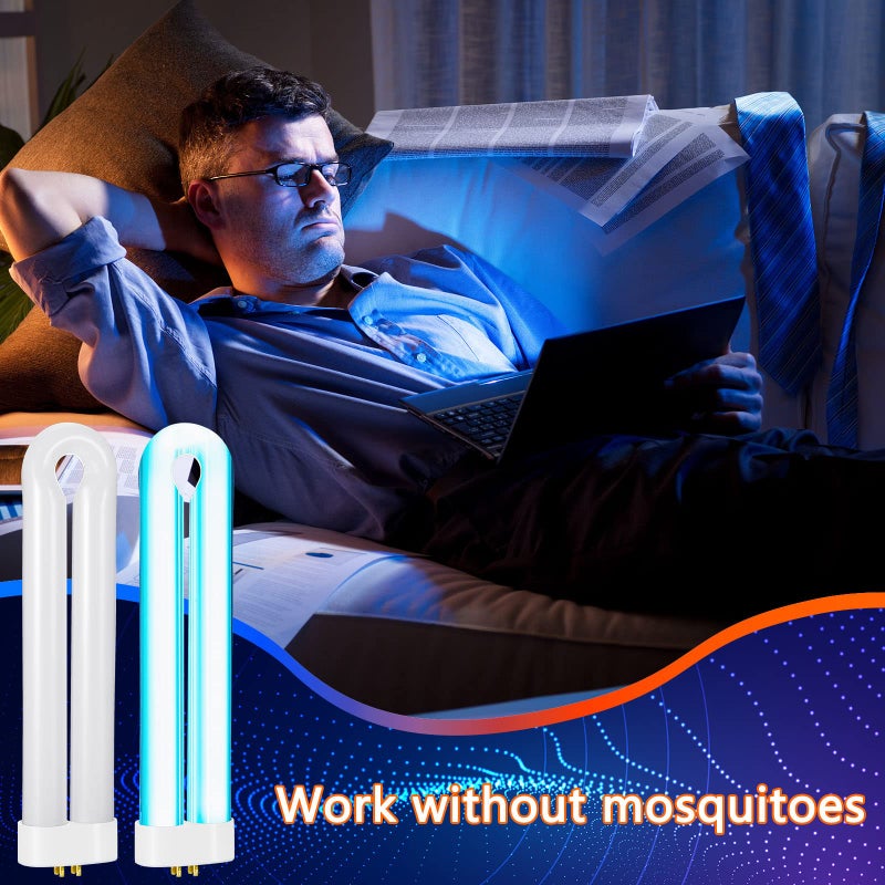 Kittmip Bug Zapper Replacement Bulb 15 W U Shaped Twin Tube Bulb Indoor Outdoor Bug Zapper Light with 4 Pin Base(White,4 Pieces) - Image 5