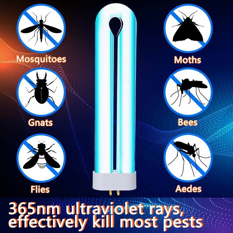 Kittmip Bug Zapper Replacement Bulb 15 W U Shaped Twin Tube Bulb Indoor Outdoor Bug Zapper Light with 4 Pin Base(White,4 Pieces) - Image 2