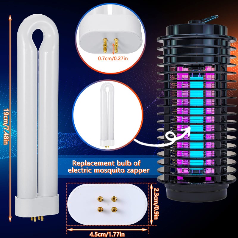 Kittmip Bug Zapper Replacement Bulb 15 W U Shaped Twin Tube Bulb Indoor Outdoor Bug Zapper Light with 4 Pin Base(White,4 Pieces) - Image 3