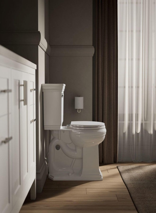 كوهلر مقعد مرحاض KOHLER 20111-0 Brevia، إغلاق بطيء، مقعد مرحاض دائري، مصدات مانعة للانزلاق، أدوات تثبيت سريعة، أبيض - Image 5