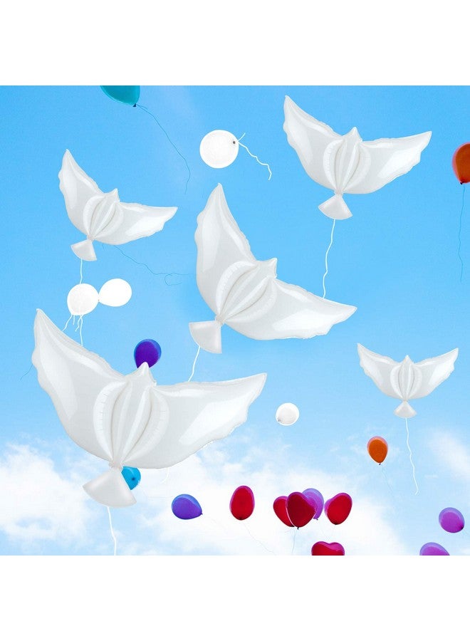 Gejoy 16 Pieces 41.3 Inch Peace Dove Balloons White Memorial to Release in Sky Pigeon Bird Balloons Ceremonies Party Decorations for Wedding Funeral Birthday Engagement Party - Image 2
