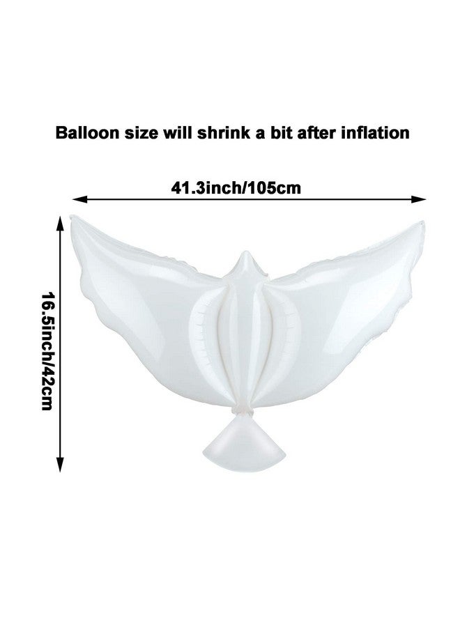 Gejoy 16 Pieces 41.3 Inch Peace Dove Balloons White Memorial to Release in Sky Pigeon Bird Balloons Ceremonies Party Decorations for Wedding Funeral Birthday Engagement Party - Image 3
