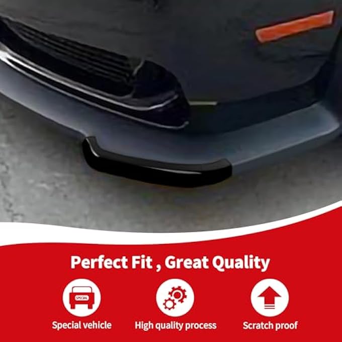 RAZPOY Front Bumper Lip Splitter Cover Trim Compatible with Dodge Challenger SRT Hellcat 2015-2024, Black (Not for Widebody) - Image 4