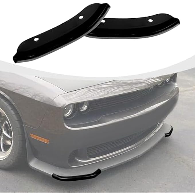 RAZPOY Front Bumper Lip Splitter Cover Trim Compatible with Dodge Challenger SRT Hellcat 2015-2024, Black (Not for Widebody) - Image 1