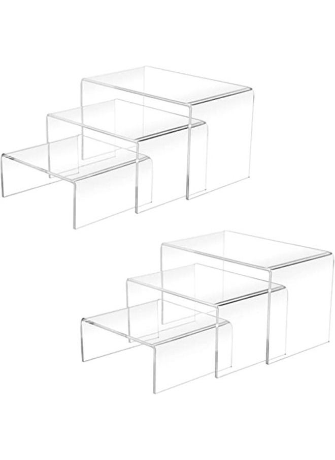 SMARTPOINTS - 2 Sets Acrylic Display Risers(3",4",5") Clear Product Stand,Cupcakes Holder Dessert Display Transparent Showcase Stands, Candy Bar Risers, Acrylic Lifts Display for Figures - Image 1