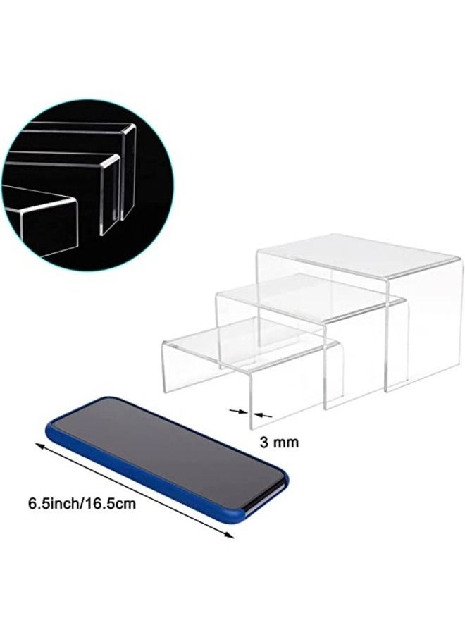 SMARTPOINTS - 2 Sets Acrylic Display Risers(3",4",5") Clear Product Stand,Cupcakes Holder Dessert Display Transparent Showcase Stands, Candy Bar Risers, Acrylic Lifts Display for Figures - Image 1