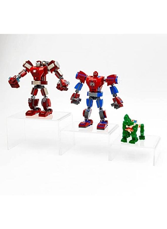 SMARTPOINTS - 2 Sets Acrylic Display Risers(3",4",5") Clear Product Stand,Cupcakes Holder Dessert Display Transparent Showcase Stands, Candy Bar Risers, Acrylic Lifts Display for Figures - Image 1