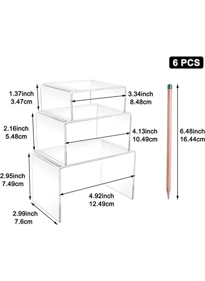 SMARTPOINTS - 2 Sets Acrylic Display Risers(3",4",5") Clear Product Stand,Cupcakes Holder Dessert Display Transparent Showcase Stands, Candy Bar Risers, Acrylic Lifts Display for Figures - Image 1
