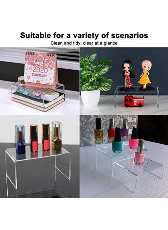 SMARTPOINTS - 2 Sets Acrylic Display Risers(3",4",5") Clear Product Stand,Cupcakes Holder Dessert Display Transparent Showcase Stands, Candy Bar Risers, Acrylic Lifts Display for Figures - Image 1