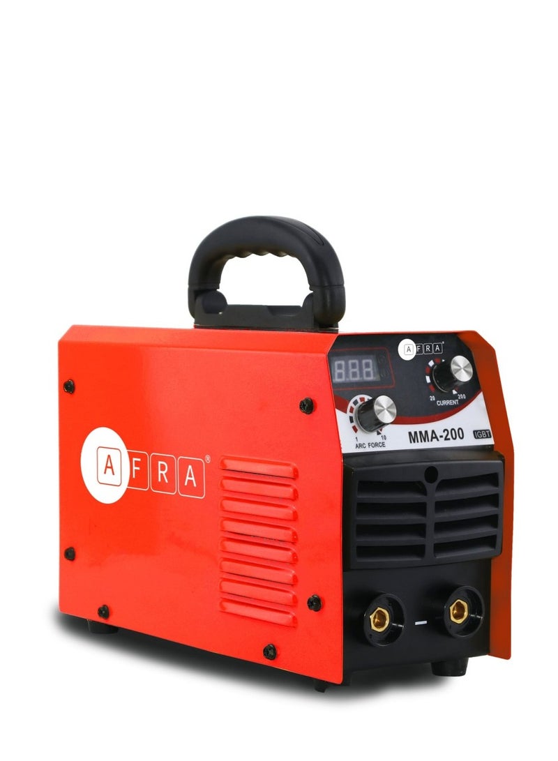 AFRA AFRA INVERTER WELDER, 240 V, 200A Maximum, Anti-Stick, Anti-Force, Hot Start, Over-Voltage And Over-Current Protection, Accessories Included, Model AFT-0200WMRD, 1 Year Warranty 