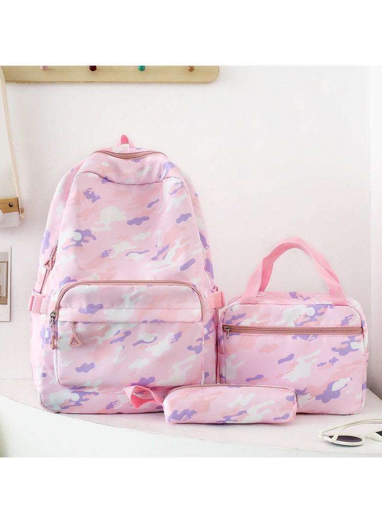 AUTOYSUR 3 Pcs School Bags Set,Backpack for Girls School Backpack for Girls School Bag for Kids Bookbag Teen Girls Backpack with Lunch Box,Pink  - Image 1