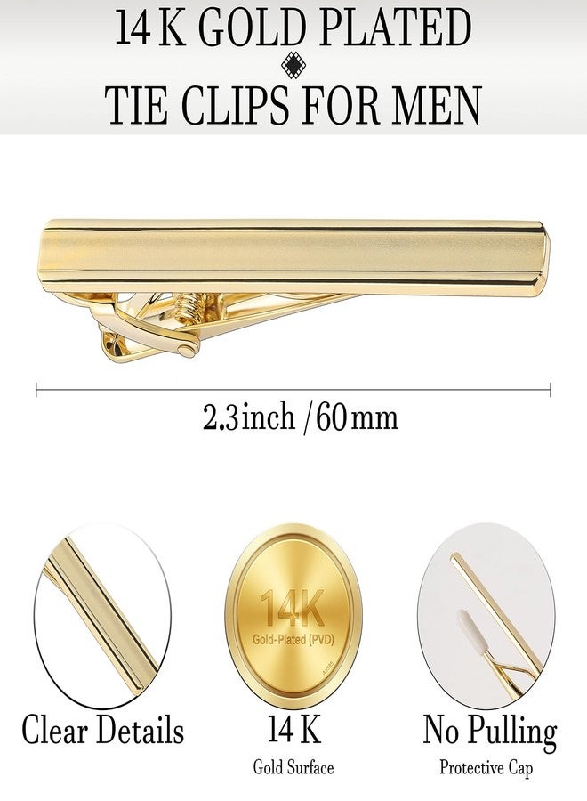 HAWSON مشابك ربطة عنق للرجال بحجم 2.3 بوصة من هوسون، بار ربطة عنق مطلي بالذهب الخفيف 14 قيراط، دبابيس رفيعة لربطة العنق لحفلات الزفاف، هدايا للرجال، ملحقات بدلة فريدة للرجال - Image 2