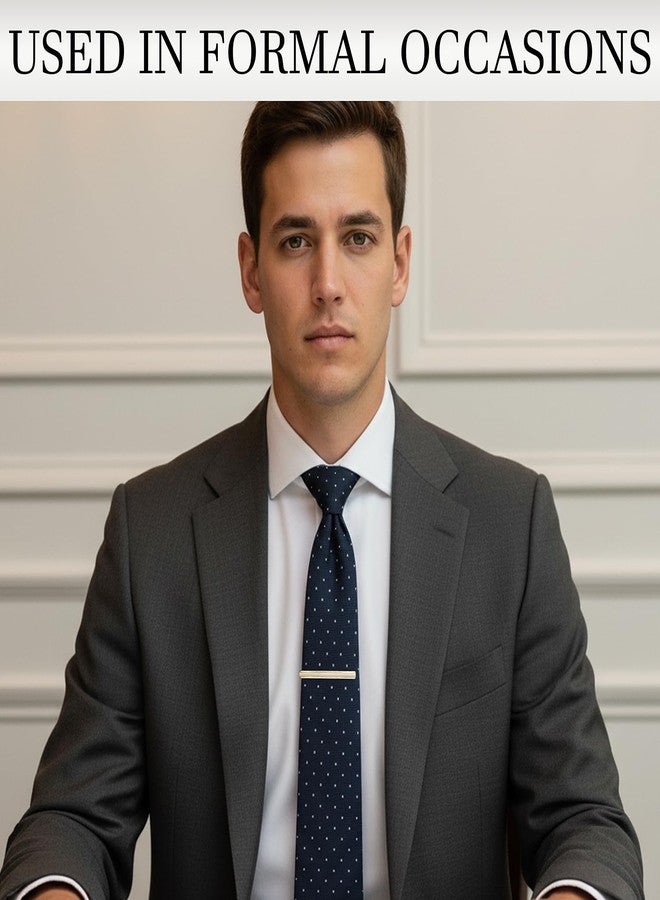 HAWSON مشابك ربطة عنق للرجال بحجم 2.3 بوصة من هوسون، بار ربطة عنق مطلي بالذهب الخفيف 14 قيراط، دبابيس رفيعة لربطة العنق لحفلات الزفاف، هدايا للرجال، ملحقات بدلة فريدة للرجال - Image 5