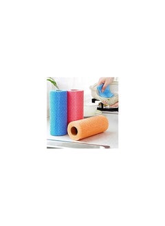 Generic 3 Kitchen Tissue roll Cleaning Wipes Washable & Reusable Quick Dry 50 in each - Multi Color  - Image 2