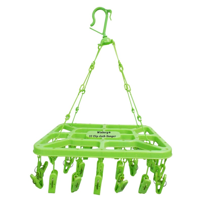 Winberg 32 Clip/Peg Laundry Clothesline Hanging Rack for Drying Cloth (Random Colour) 32clip - Image 5