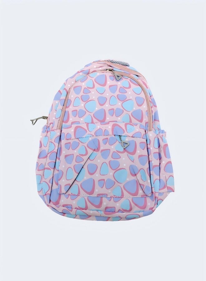 Beautiful Adorable Pastel - Hued Geometric Print Kids Backpack , Suitable For Outdoor Camping And Traveling Backpack.  - Image 5