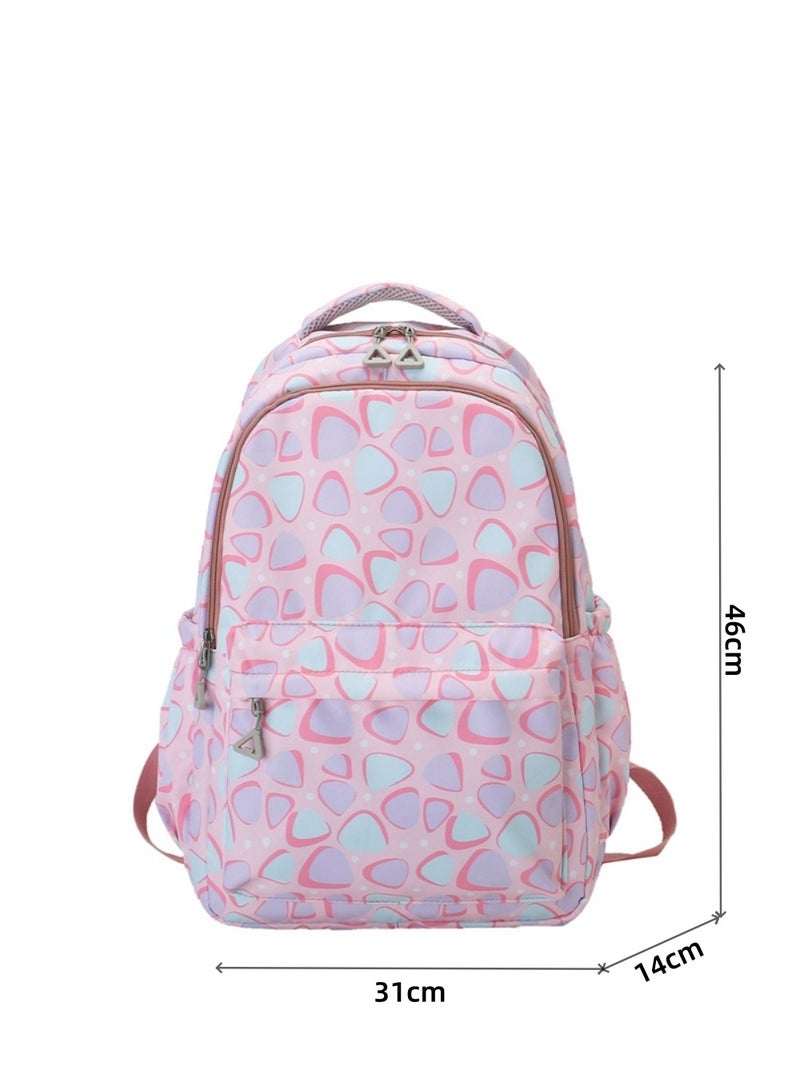 Beautiful Unisex Backpack,Hued Speckled Colorful Print Backpack,Adorable Pastel ,for Student , Hued Speckled Print ,Suitable For Outdoor Camping And Traveling Backpack. - Image 2