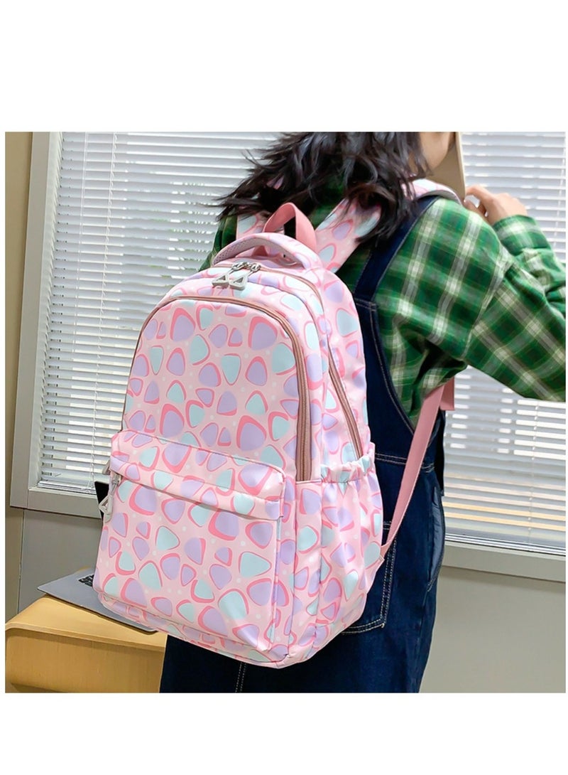 Beautiful Unisex Backpack,Hued Speckled Colorful Print Backpack,Adorable Pastel ,for Student , Hued Speckled Print ,Suitable For Outdoor Camping And Traveling Backpack. - Image 5