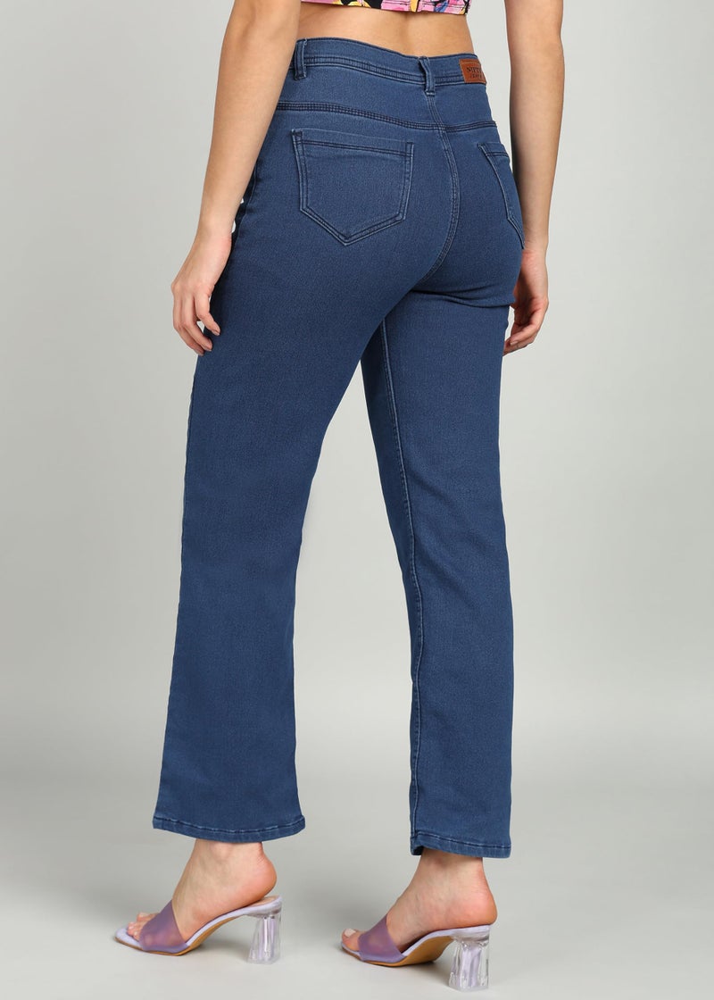Nifty Women's Denim Stretchable Straight Fit Jeans (1457_BTA_40_Medium_Blue_40) - Image 5