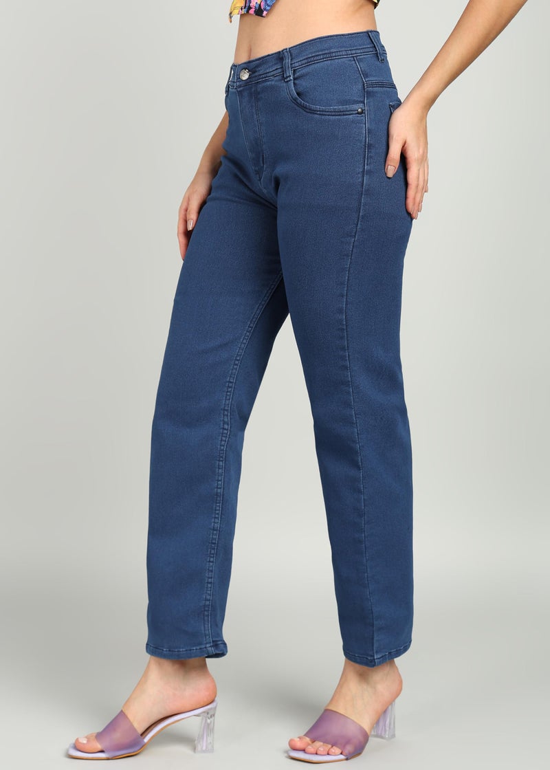 Nifty Women's Denim Stretchable Straight Fit Jeans (1457_BTA_40_Medium_Blue_40) - Image 3