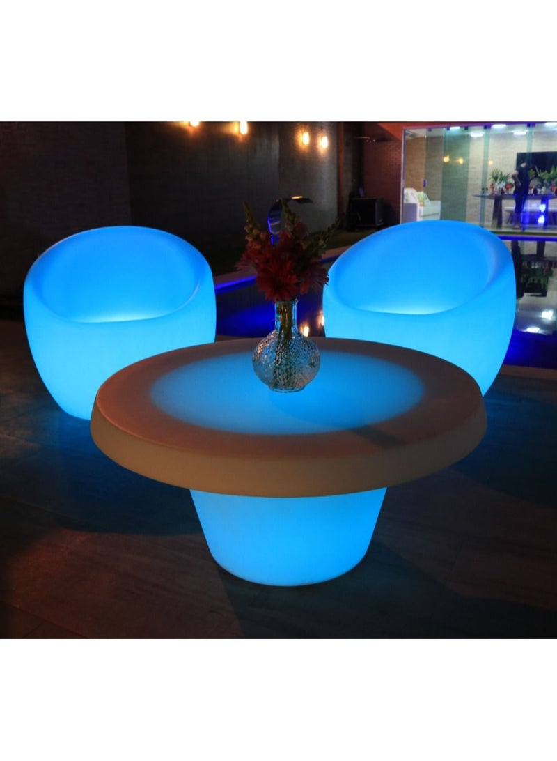 TRAMONTINA Since 1911,Made in Brazil-  Cona LumiÃ©re White Polyethylene Coffee Table With LED Lamp  - Image 4