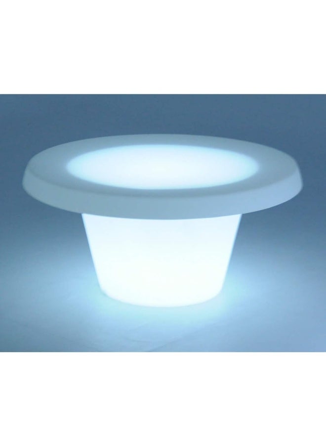 TRAMONTINA Since 1911,Made in Brazil-  Cona LumiÃ©re White Polyethylene Coffee Table With LED Lamp  - Image 1