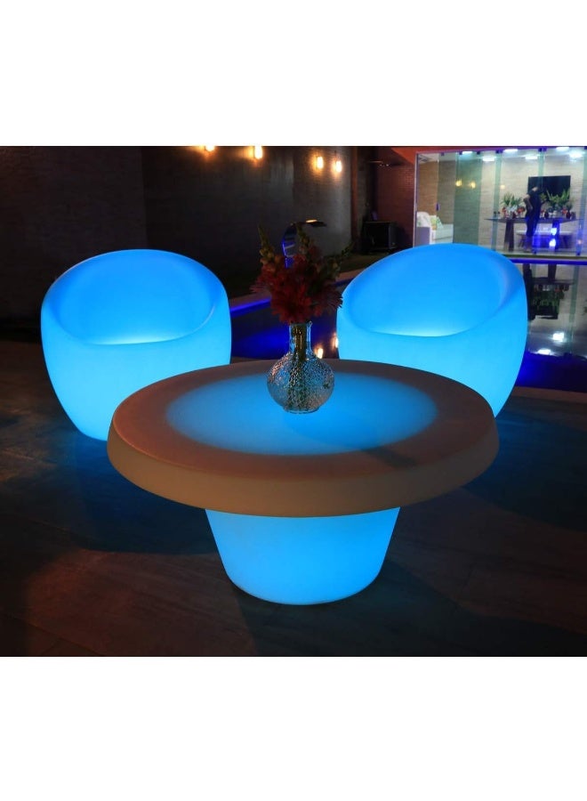 TRAMONTINA Since 1911,Made in Brazil-  Cona LumiÃ©re White Polyethylene Coffee Table With LED Lamp  - Image 3