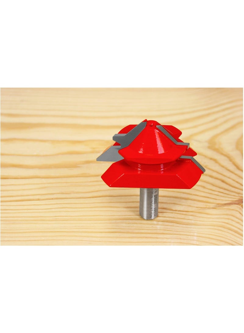 freud Freud Lock Miter Router Bit - Ideal for Professional Woodworking, CNC/Table Routing, Interlocking Joints - 2-3/4" Diameter, 1/2" Shank, 12,000 Max RPM - 99-034  - Image 4