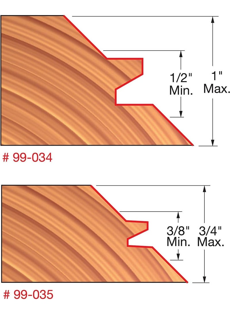 freud Freud Lock Miter Router Bit - Ideal for Professional Woodworking, CNC/Table Routing, Interlocking Joints - 2-3/4" Diameter, 1/2" Shank, 12,000 Max RPM - 99-034  - Image 3