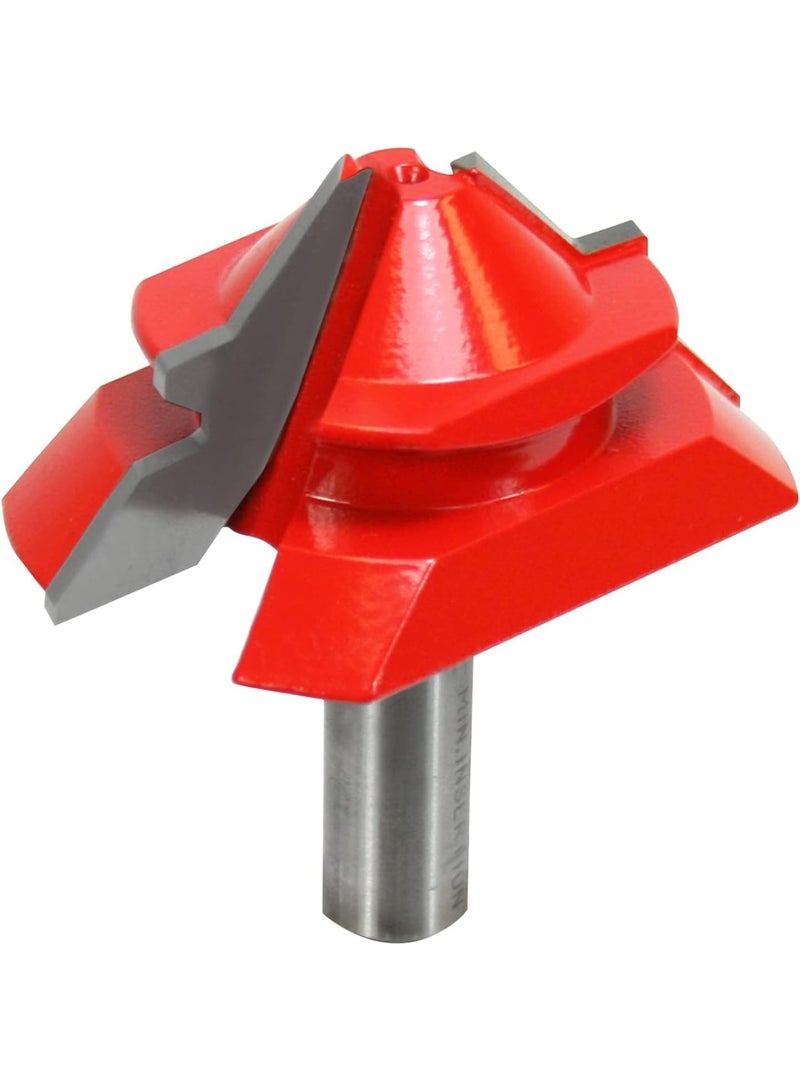 freud Freud Lock Miter Router Bit - Ideal for Professional Woodworking, CNC/Table Routing, Interlocking Joints - 2-3/4" Diameter, 1/2" Shank, 12,000 Max RPM - 99-034  - Image 1
