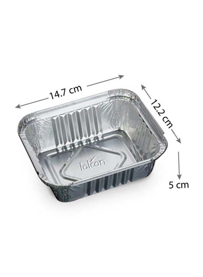 Falcon 10-Piece Aluminium Container with Lid Set 14.7x12.2x5 cm Silver - Image 2