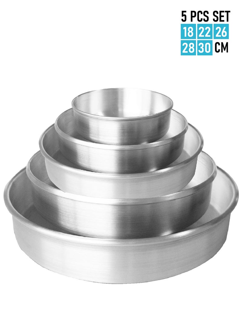 Tray Set Of 5 Pieces For Baking Pizza And Cake For The Oven Non-Stick Size 18/22/26/28/30 Cm - Image 1