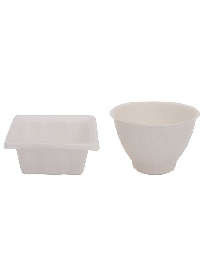 Ecoware® 100% Biodegradable, Compostable, Ecofriendly, Disposable Dinner Party Pack (50 pieces of 180 ml Round Bowl and 50 pieces of 150 ml Square Bowl) - Image 1
