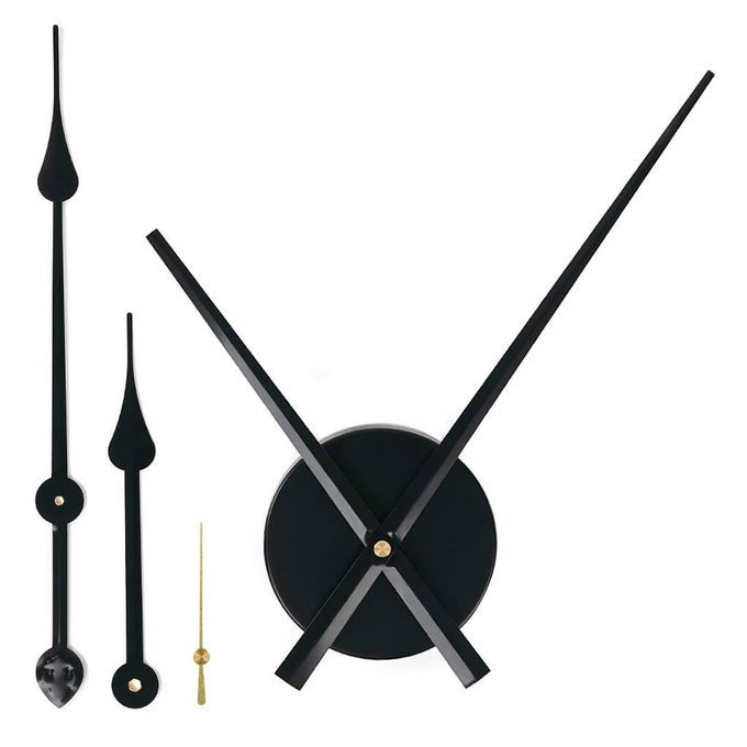 2 PAIR LONG HANDS WITH 3D CLOCK MOVEMENT DIY LARGE WALL CLOCK QUARTZ CLOCK MECHANISM FOR HOME ART DECOR BLACK