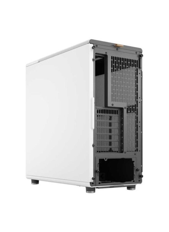 Fractal Design - Fractal Design North Chalk White Clear TG (Tempered Glass) Gaming Cabinet with Front Oak Wood Panel - FD-C-NOR1C-04 - Image 1