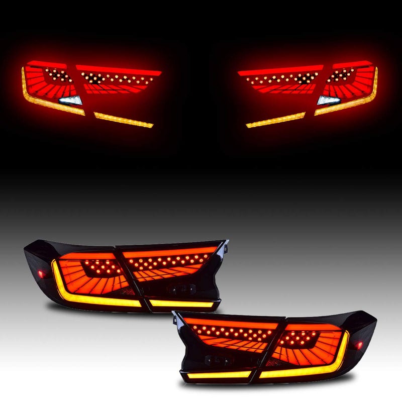 inginuity time LED Tail Lights For Honda Accord 10th Gen 2018 2019 2020 2021 2022 Animation DRL Sequential Indicator Rear Lamp Assembly Starry Blackout