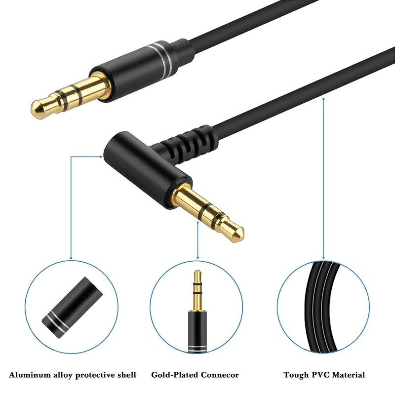 Linkidea Audio Cable for Soundcore H30i, Life Q35/Q30/Q20 Series, Vortex, Q20i, Space Q45/One Headphones, 3.5mm TRS Replacement Aux Cord (5ft / 1.5 m) - Image 3