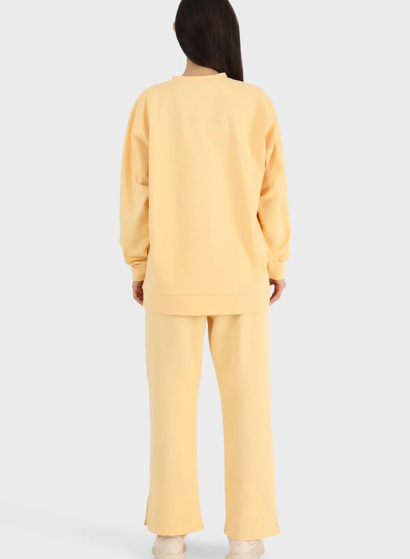 Refka by modanisa Crew Neck Oversize Sweatshirt