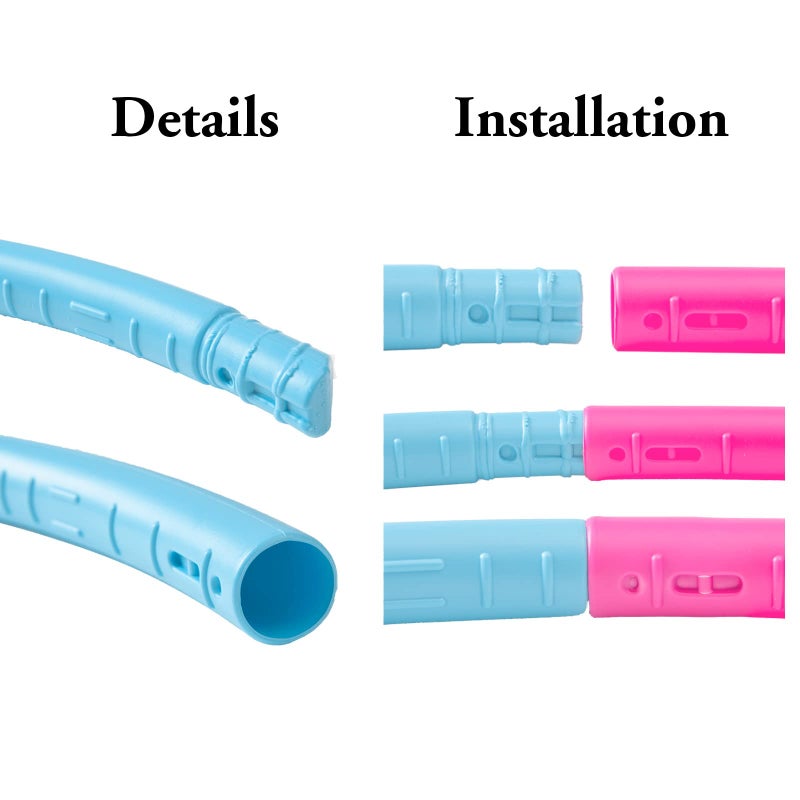 Liberry 2 Packs Kids Exercise Hoop, Detachable & Size Adjustable Toy Hoop, Professional Hoola Rings, Sport Gift in Blue, Pink - Image 4